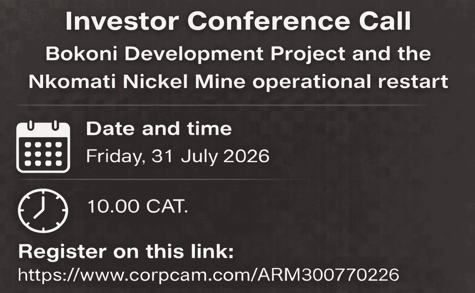 Investor Conference Call